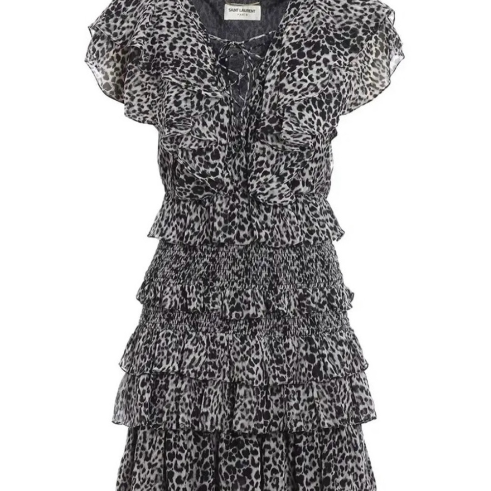 Saint Laurent Black and White Casual Dress